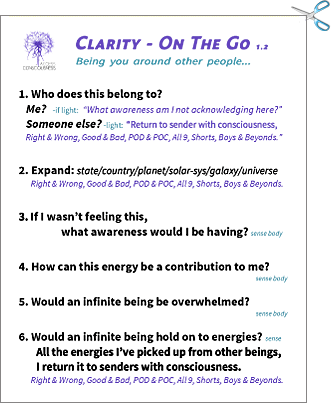 Clarity-to go card, cut out