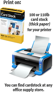 Card stock printer instructions